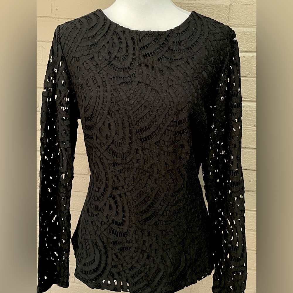 Boden black lace top 10 - Picture 4 of 9